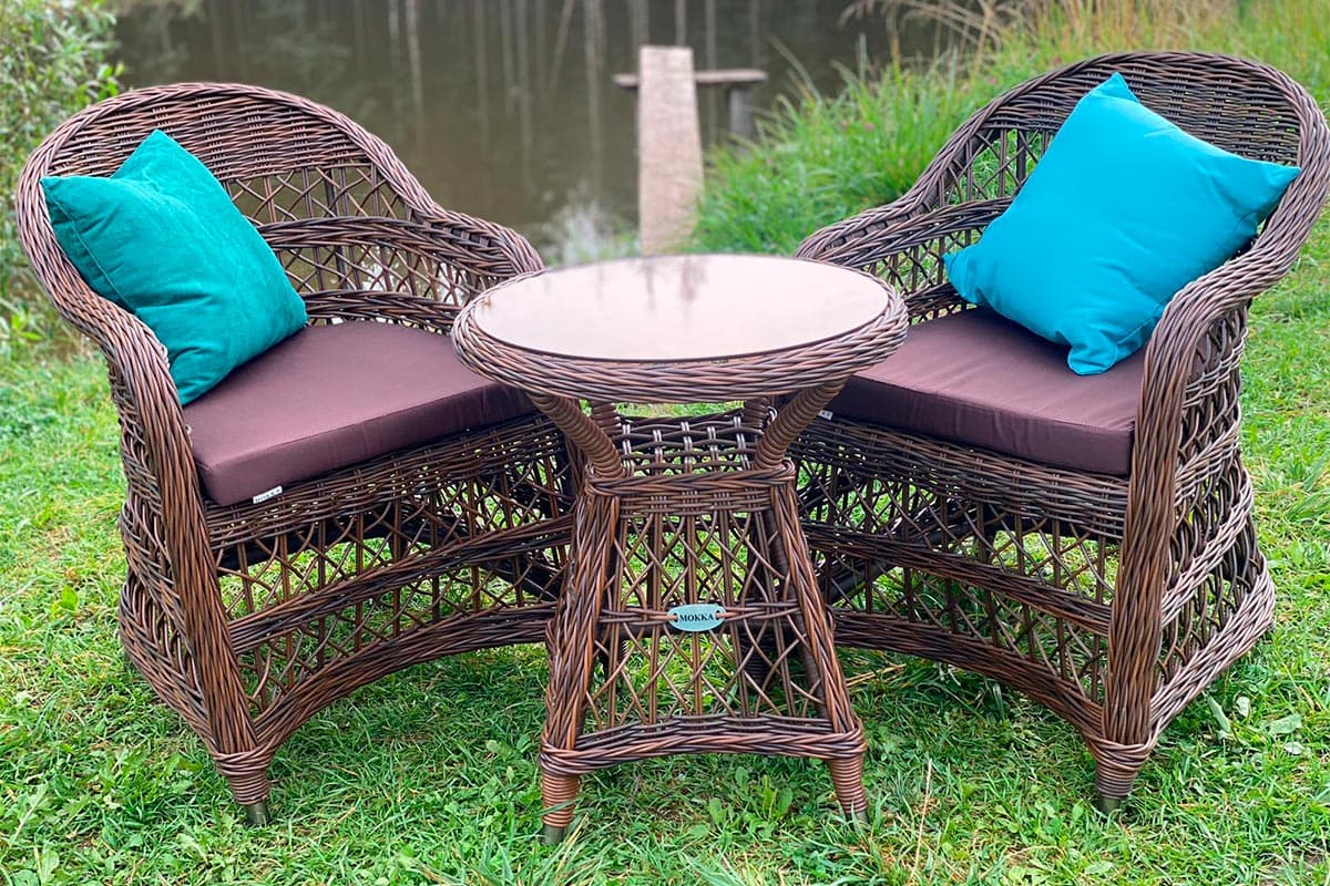 Комплект мебели МОККА LORETO (стол кофейный круглый, 2 кресла), Бронзовый